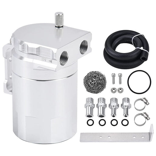 DURAFORCE Oil Catch Can Kit Reservoir Baffled Tank & Breather Filter Universal Aluminum US