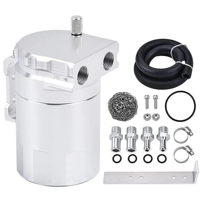 DURAFORCE Oil Catch Can Kit Reservoir Baffled Tank & Breather Filter Universal Aluminum US