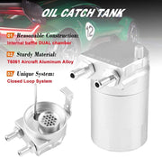 DURAFORCE Oil Catch Can Kit Reservoir Baffled Tank & Breather Filter Universal Aluminum US