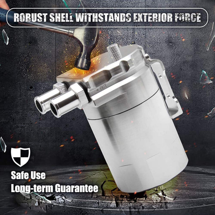 DURAFORCE Oil Catch Can Kit Reservoir Baffled Tank & Breather Filter Universal Aluminum US