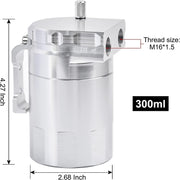 DURAFORCE Oil Catch Can Kit Reservoir Baffled Tank & Breather Filter Universal Aluminum US