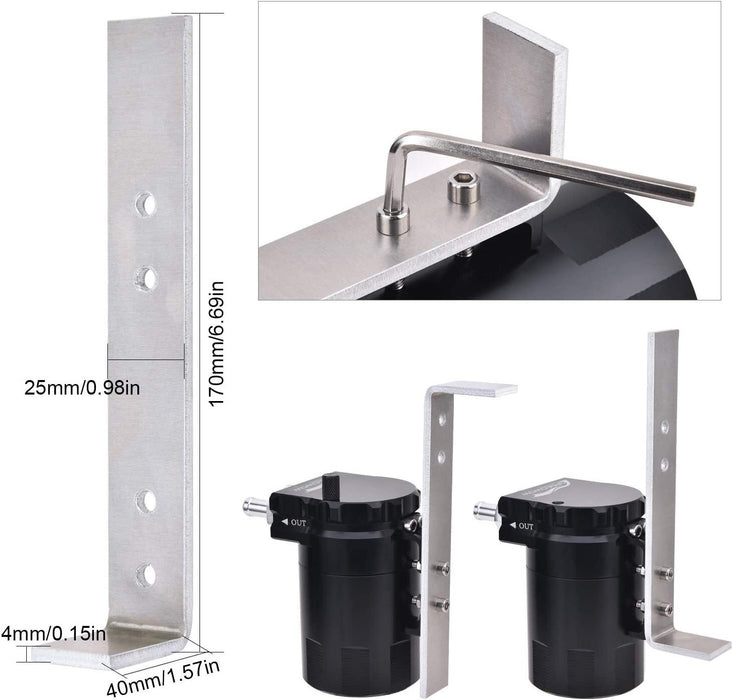 DURAFORCE Oil Catch Can Kit Reservoir Baffled Tank & Breather Filter Universal Aluminum US