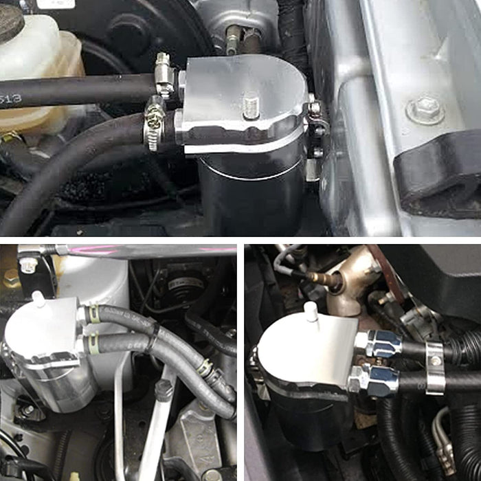 DURAFORCE Oil Catch Can Kit Reservoir Baffled Tank & Breather Filter Universal Aluminum US