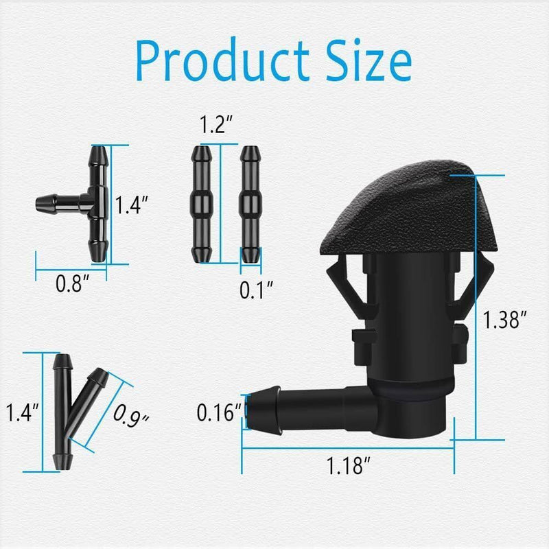 DURAFORCE Front Windshield Washer Squirter Nozzle Wiper Spray Jet For Honda Pilot 2009-15