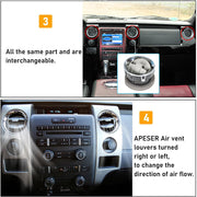 DURAFORCE New For Ford F-150 F150 09-14 Front Dashboard Louvres Chrome AC Heater Air Vent