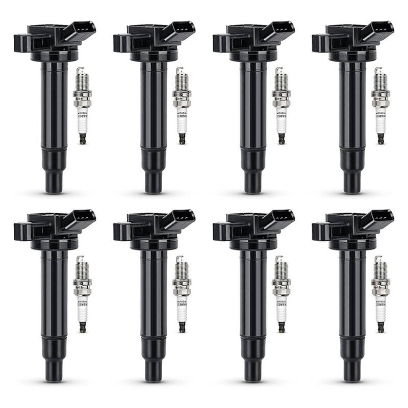 DURAFORCE 8 x Ignition Coil & Iridium Spark Plug For Toyota 4Runner Sequoia Tundra 4.7L