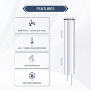 DURAFORCE 2" X 15" Polished Stainless Steel 24 OZ Radiator Coolant Over Flow Tank Can Part