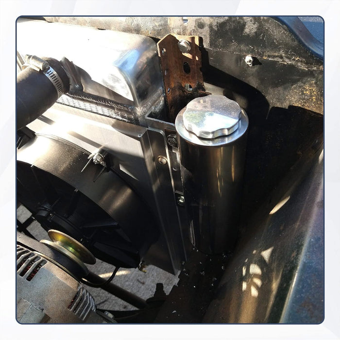DURAFORCE 2" X 15" Polished Stainless Steel 24 OZ Radiator Coolant Over Flow Tank Can Part