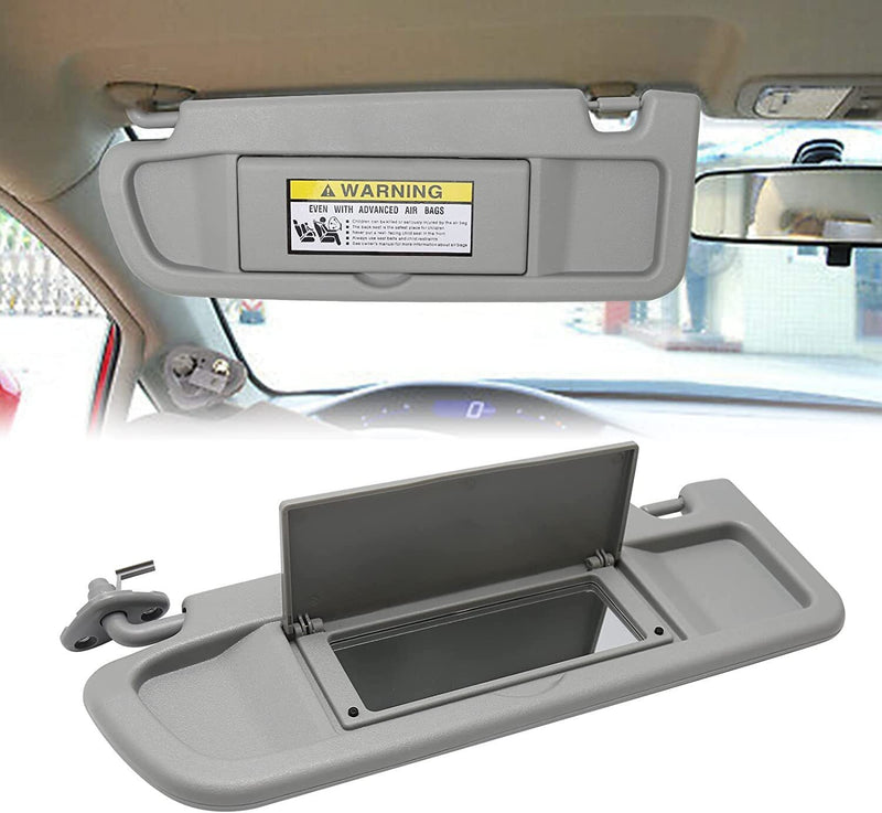 DURAFORCE Pair Driver & Passenger Side Light Gray Sun Visor For 2006-2011 Honda Civic