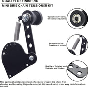 DURAFORCE Upgrade Spring Loaded Chain Tensioner For 49cc 66cc 80cc Motorized Bike Black