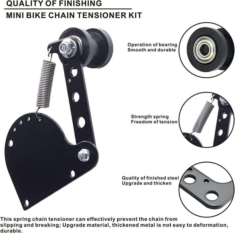 DURAFORCE Upgrade Spring Loaded Chain Tensioner For 49cc 66cc 80cc Motorized Bike Black