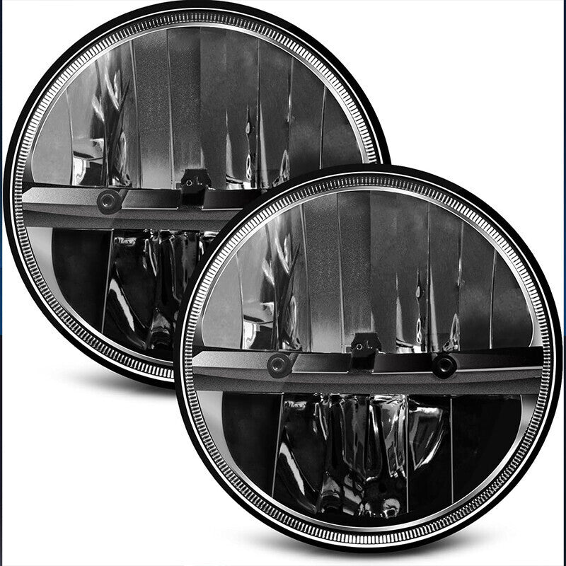 DURAFORCE Pair 7"inch Round LED Headlights Turn Signal For Chevy Truck 1947-1957