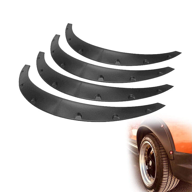 DURAFORCE 4X Universal Balck Fender Flares Polyurethane Wide Car Wheel Arches Body Kit