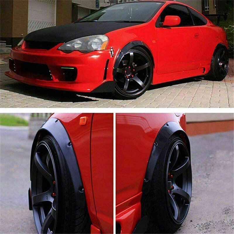DURAFORCE 4X Universal Balck Fender Flares Polyurethane Wide Car Wheel Arches Body Kit