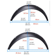 DURAFORCE 4X Universal Balck Fender Flares Polyurethane Wide Car Wheel Arches Body Kit