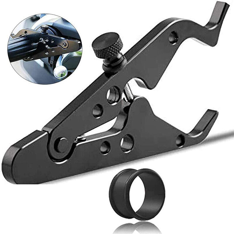 DURAFORCE Motorcycle Throttle Lock Cruise Control Grip Lock Clamp with Silicone Ring