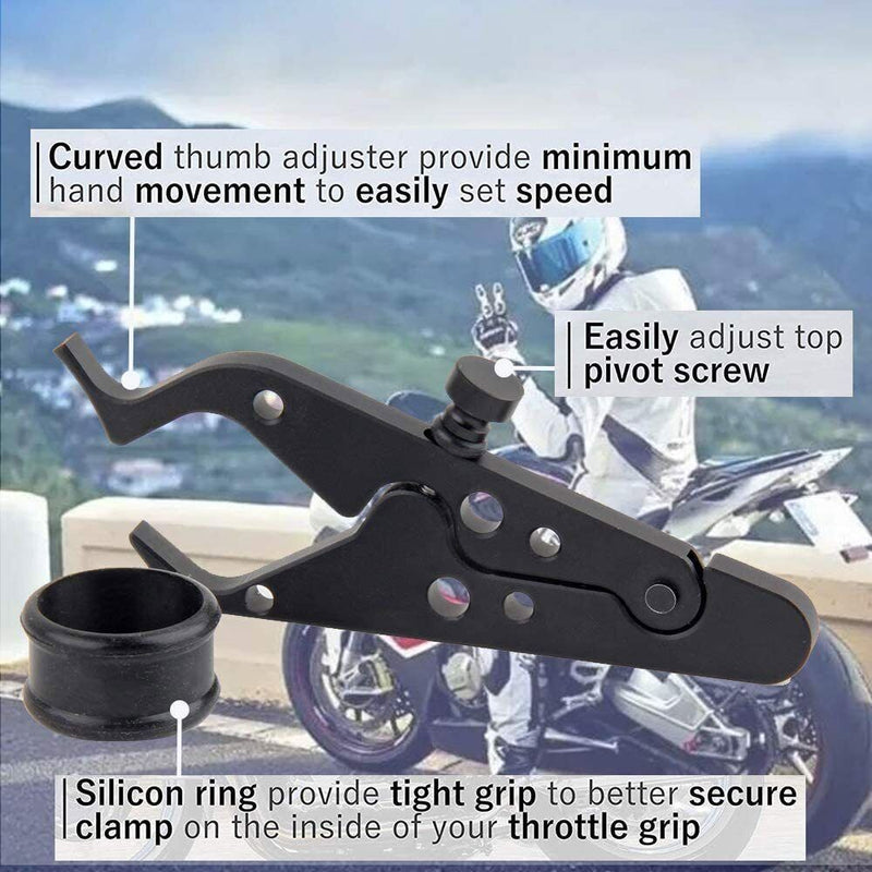DURAFORCE Motorcycle Throttle Lock Cruise Control Grip Lock Clamp with Silicone Ring