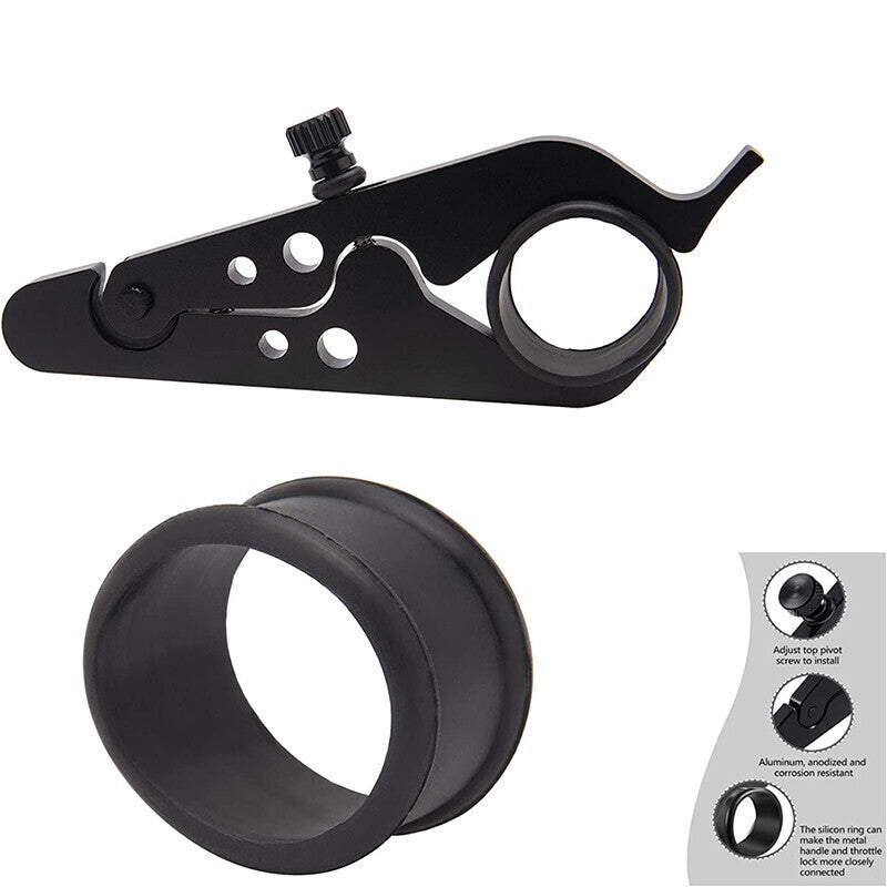 DURAFORCE Motorcycle Throttle Lock Cruise Control Grip Lock Clamp with Silicone Ring