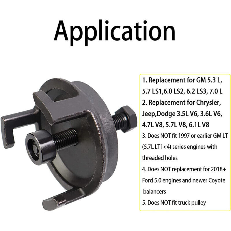 DURAFORCE Harmonic Balancer Puller 25264 Fit for GM Dodge Jeep Chrysler Crank Pulley US