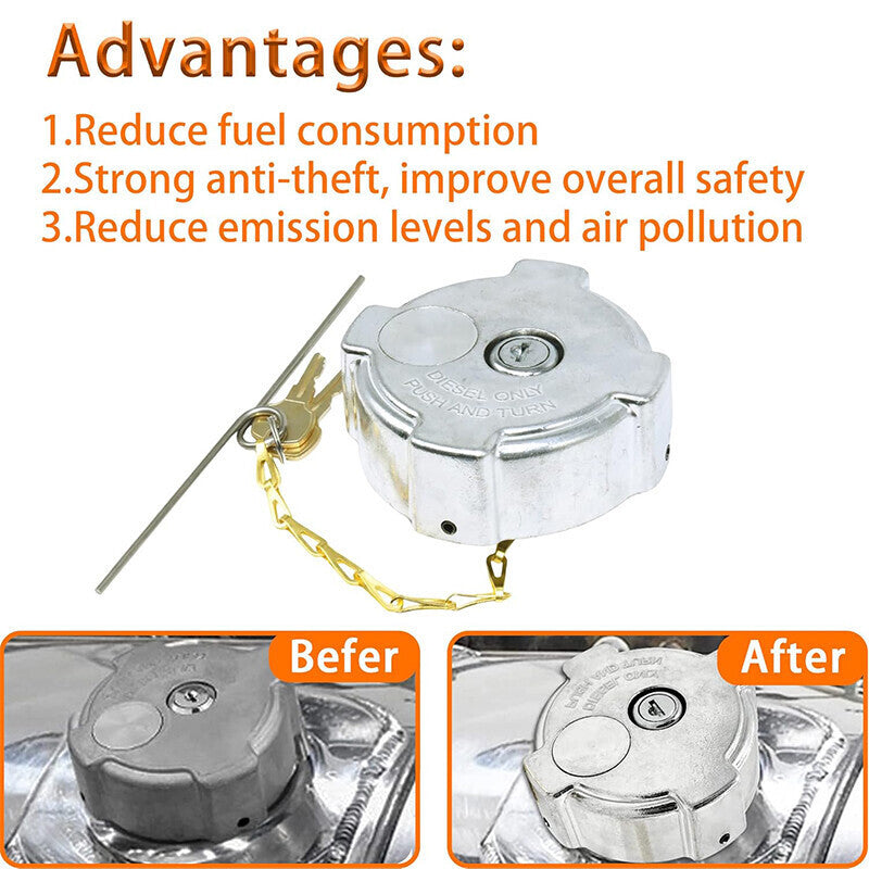 DURAFORCE Locking Diesel Fuel Cap for 96-18 Freightliner Cascadia Columbia 03-37017-002