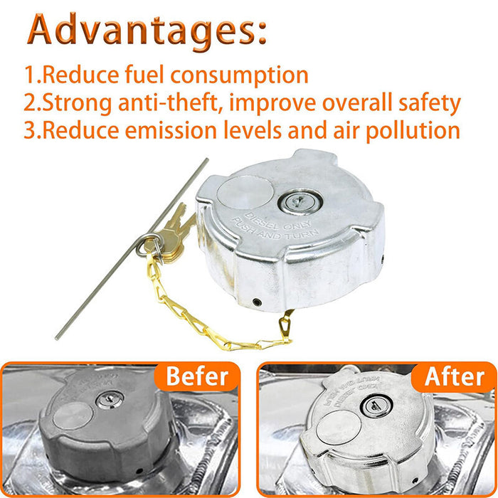 DURAFORCE Locking Diesel Fuel Cap for 96-18 Freightliner Cascadia Columbia 03-37017-002 US