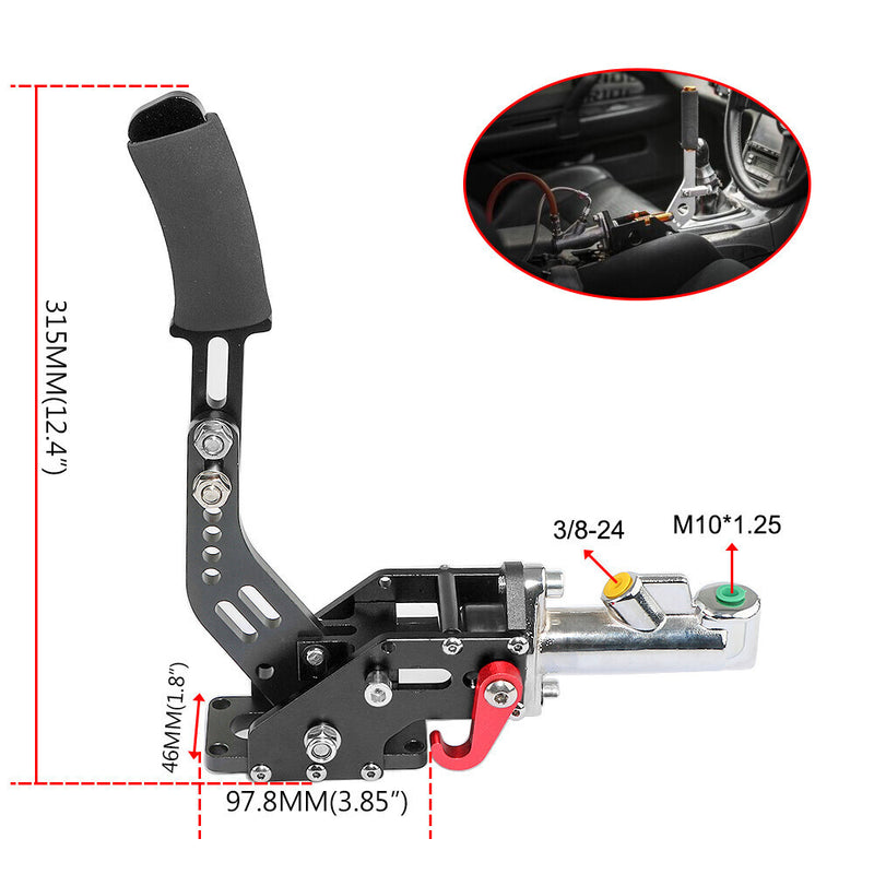 DURAFORCE Car Hydraulic Handbrake Drift E-Brake Handle Parking Emergency Brake Black