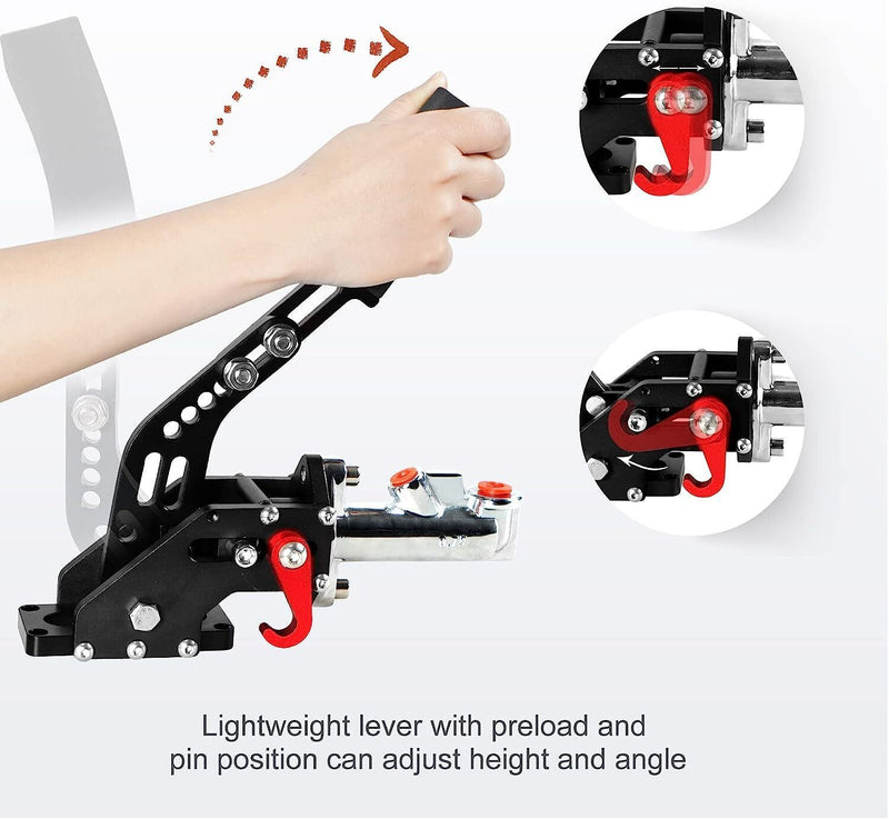 DURAFORCE Car Hydraulic Handbrake Drift E-Brake Handle Parking Emergency Brake Black