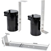 DURAFORCE 2 Port Universal Aluminum Oil Catch Can Kit Reservoir Tank with Breather Filter