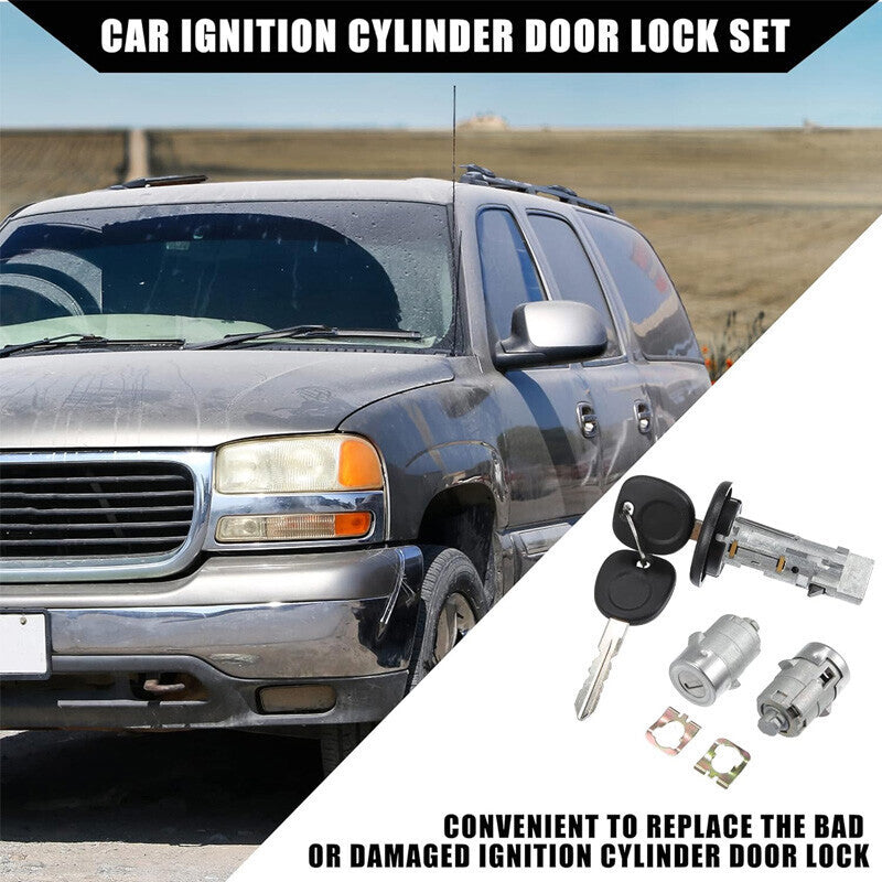 DURAFORCE Fit For Chevrolet GMC H2 Ignition Switch & Front Door Lock Cylinders with 2 Keys