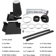 DURAFORCE 4" Cold Air Intake Kit & Filter Heat Shield for 99-06 Chevy GMC Silverado Tahoe