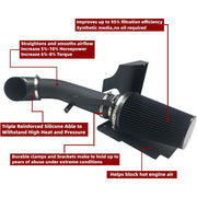 DURAFORCE Performance Cold Air Intake Filter Kit with Heat Shield for 99-06 GMC/Chevy V8 4