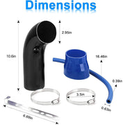 DURAFORCE 3'' Cold Air Intake Filter Induction Kit Pipe Power Flow Hose System Universal
