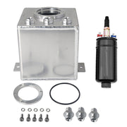 DURAFORCE Universal 2L Aluminum High Flow Fuel Surge Tank 6AN With 044 External Fuel Pump