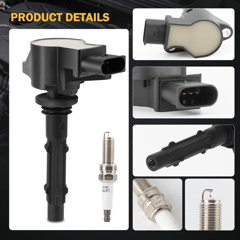 DURAFORCE 6 Pack UF535 Ignition Coils and Spark Plugs for Mercedes-Benz C250 GL450 ML350