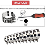 DURAFORCE NEW 2PCS =Stainless Steel T Bolt Clamps Clamp ID 51mm 2" inch 48mm-56mm