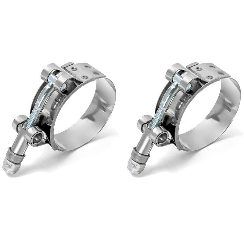 DURAFORCE NEW 2PCS =Stainless Steel T Bolt Clamps Clamp ID 51mm 2" inch 48mm-56mm
