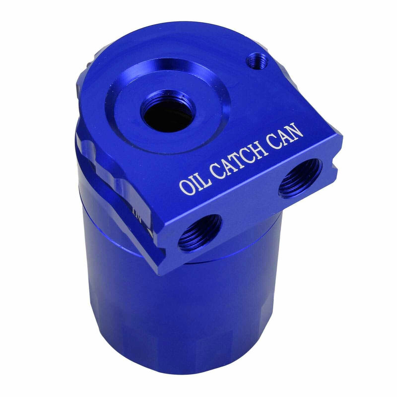 DURAFORCE Blue Oil Catch Can Kit Reservoir Baffled Tank with Breather Filter Universal Alu