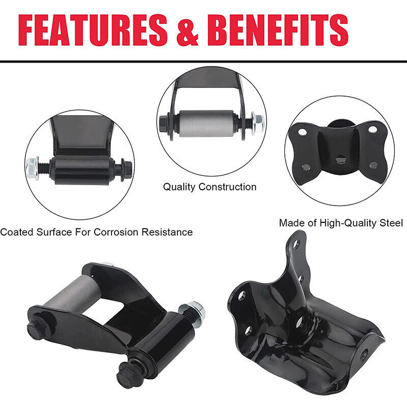 DURAFORCE Rear Leaf Spring Hanger Bracket & Shackle Repair Kit For Ford Ranger 722-001