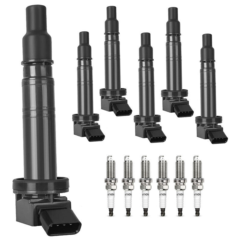 DURAFORCE Set of 6 Ignition Coil Pack and Spark Plugs For Toyota Tacoma 4Runner 4.0L UF495