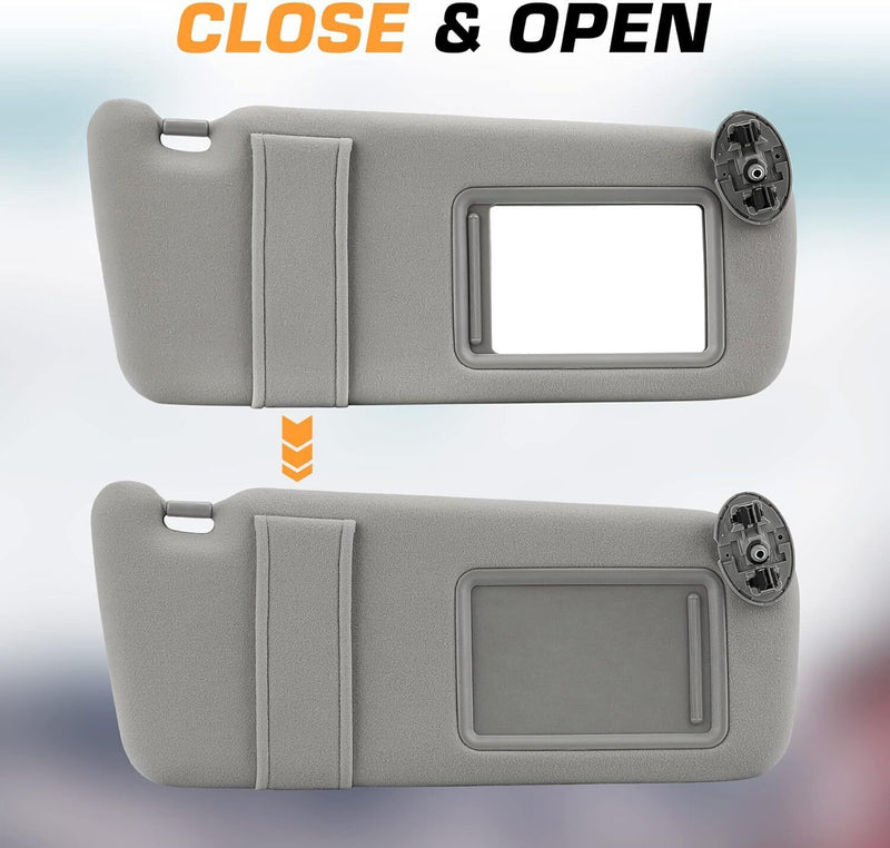 DURAFORCE Right Passenger Side Sun Visor Gray 74320-06780-B0 for Toyota Camry 2007-2011