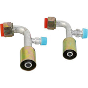 DURAFORCE Ac Fitting #8
 Female Oring Beadlock 90 Degree w R134a High Low Pressure Valv