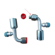 DURAFORCE Ac Fitting #8
 Female Oring Beadlock 90 Degree w R134a High Low Pressure Valv