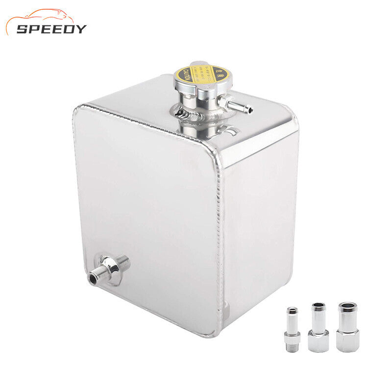 DURAFORCE Aluminum Water Coolant Radiator Universal 2.5L Overflow Reservior Tank+ Cap