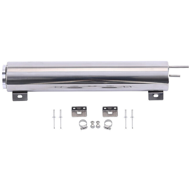 DURAFORCE 3" X 16" 50OZ Polished Stainless Steel Radiator Over Flow Puke Tank Catch Can