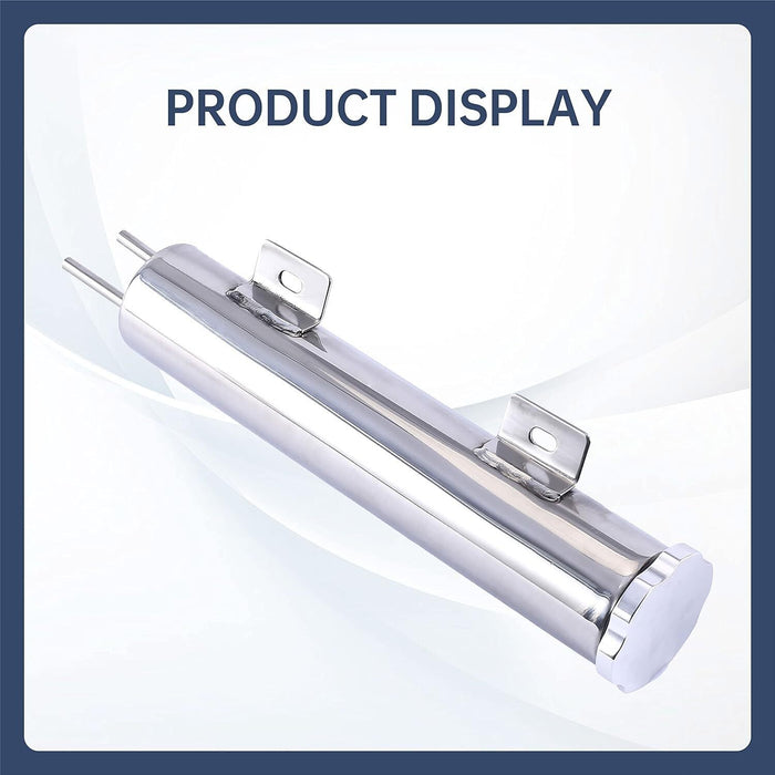 DURAFORCE 3" X 16" 50OZ Polished Stainless Steel Radiator Over Flow Puke Tank Catch Can