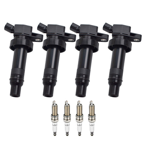 DURAFORCE 4x Ignition Coil + Iridium Spark Plug For 12-19 Hyundai Accent Kia Soul Rio 1.6L