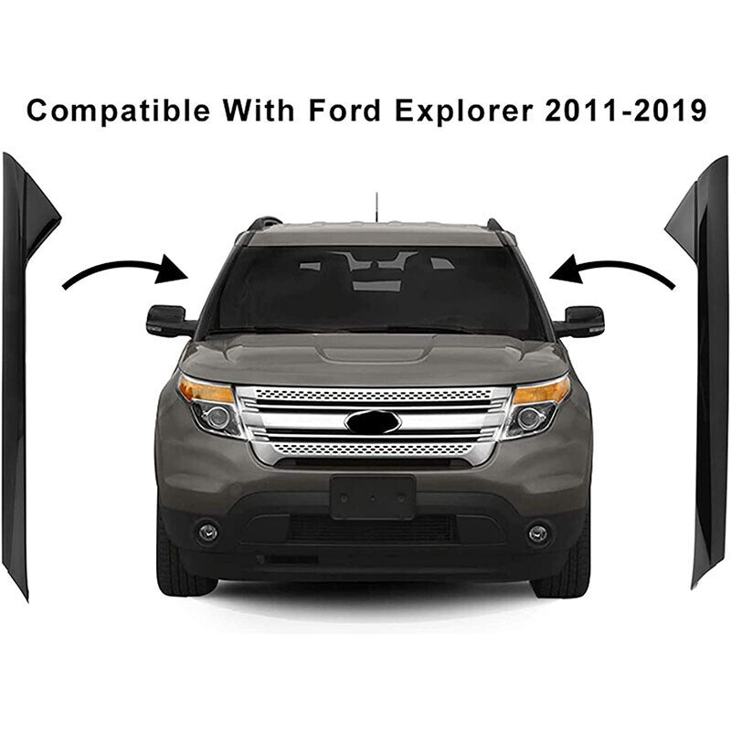 DURAFORCE Fit For 2011-2019 Ford Explorer Windshield Outer Trim Pillar Molding RH+LH Side