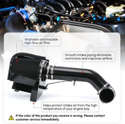 DURAFORCE Fit For 99-06 Chevy GMC V8 4.8L/5.3L/6.0L 4" Cold Air Intake Kit+Heat Shield Bla