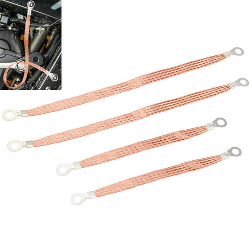 DURAFORCE 4PCS Engine Ground Strap Copper Cable Kit Car Truck Firewall Engine Body Frame