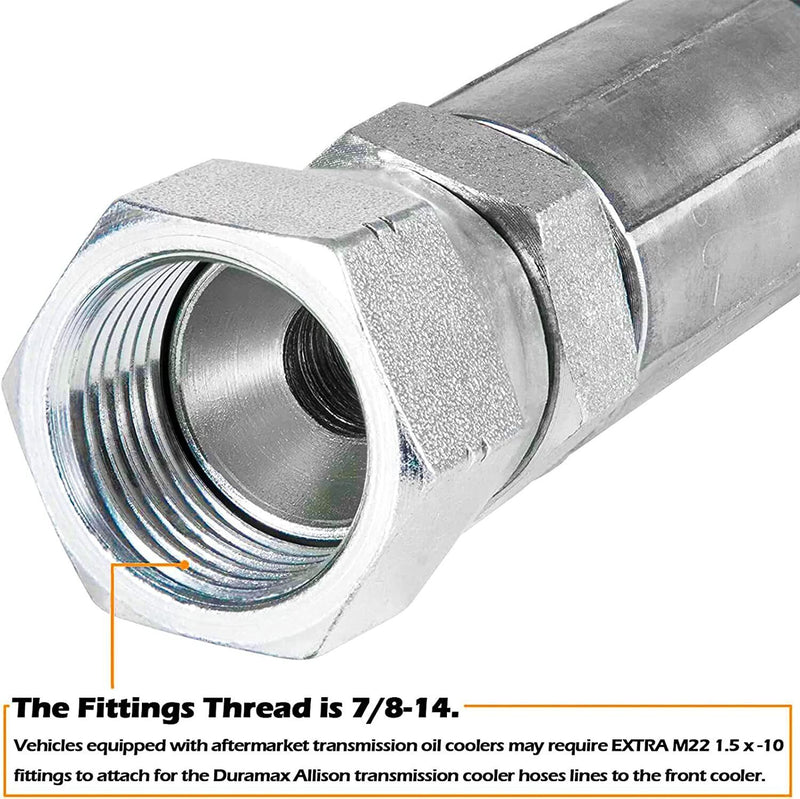 DURAFORCE Transmission Cooler Hose Line Fitting Kit for 2006-2010 GM GMC Chevy 6.6L LBZ LM
